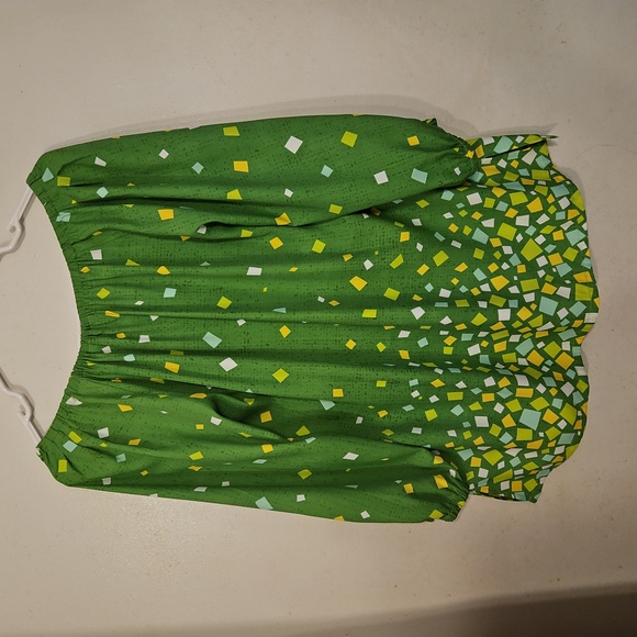 Bob Mackie Green & Yellow Print Wwearable Art Blouse - Size M - Picture 3 of 6